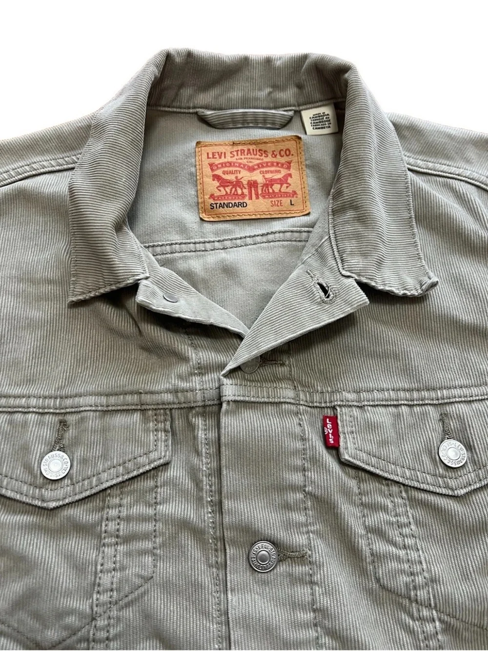 Levi’s 72334‑0686 Corduroy Trucker Jacket NWOT – Tan – Size L (P2P 24.5)